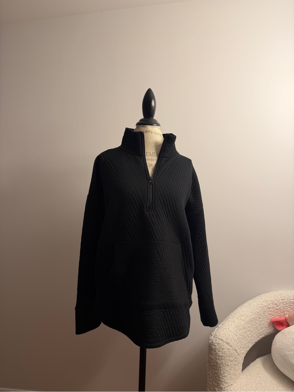 GAP Black Quilted Half-Zip Pullover